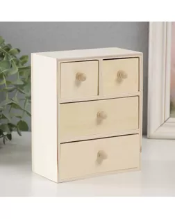Шкатулка для росписи "Комод" 4 ящика 14х15,5х7,5 см арт. СМЛ-245579-1-СМЛ0000497493