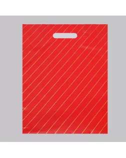 Пакет полиэтиленовый, с вырубной ручкой, «Полоска», бордовый, 35 х 45 см, 50 мкм арт. СМЛ-83063-1-СМЛ0004986778