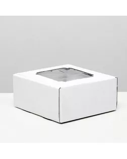 Коробка самосборная, с окном, белая, 19 х 19 х 9 см арт. СМЛ-89118-1-СМЛ0004987532