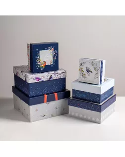 Набор подарочных коробок 6 в 1  «Новогодний», 10 × 10 × 6 - 20 × 20 × 11 см арт. СМЛ-86850-1-СМЛ0004992038
