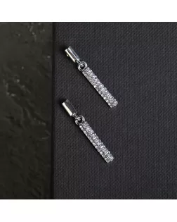 Серьги со стразами "Геометрия" тонкий цилиндр, цвет белый в серебре арт. СМЛ-35493-1-СМЛ0004996756
