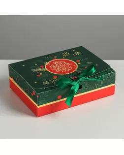 Складная коробка подарочная «С новым годом», 20 × 18 × 5 см арт. СМЛ-101644-3-СМЛ0005004044
