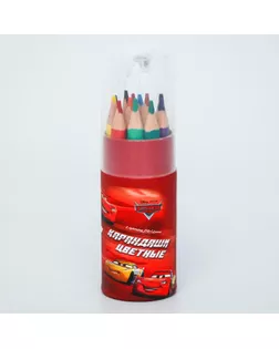 Карандаши цветные с точилкой в тубусе МИНИ, 12 цветов,  "Тачки", Тачки арт. СМЛ-201970-1-СМЛ0005012656