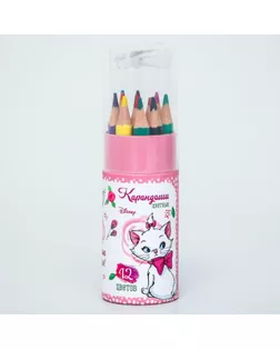 Карандаши цветные с точилкой в тубусе МИНИ, 12 цветов,  "Мари", Коты аристократы арт. СМЛ-201971-1-СМЛ0005012657
