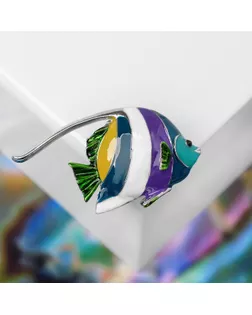 Брошь "Рыбка", цветная в серебре арт. СМЛ-178081-1-СМЛ0005013365