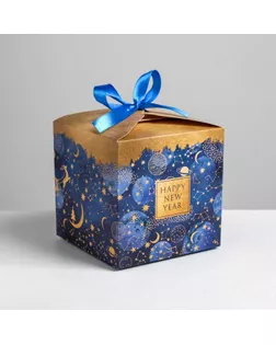 Складная коробка «Новогоднее волшебство», 18 × 18 × 18 см арт. СМЛ-101241-2-СМЛ0005017512