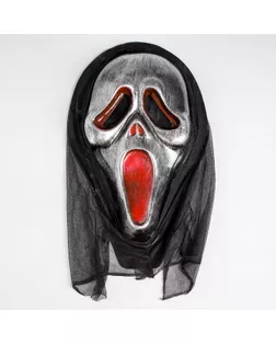 Карнавальная маска «Крик», цвет серебряный арт. СМЛ-127532-1-СМЛ0005019388