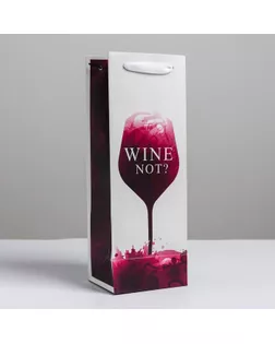 Пакет ламинированный под бутылку Wine not, 13 x 36 x 10 см арт. СМЛ-92444-1-СМЛ0005035712