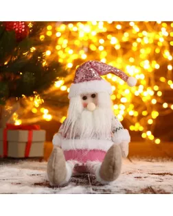 Мягкая игрушка "Дед Мороз в розой шапочке-длинные ножки" 11х37см арт. СМЛ-91212-1-СМЛ0005036075