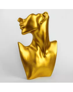 Бюст для украшений, пол-лица, отверстие под серьгу, 18*5*26, цвет золото арт. СМЛ-40415-3-СМЛ0005050497
