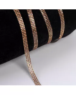 Стразы термоклеевые, ширина - 7 мм, 4,5 ± 0,5 м, цвет золотой арт. СМЛ-208178-1-СМЛ0005077434