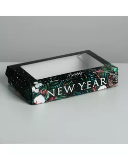 Коробка складная Happy Ney Year, 20 × 12 × 4 см арт. СМЛ-101608-2-СМЛ0005097362