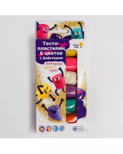 Тесто-пластилин 6 цветов с блёстками  TA1091 арт. СМЛ-150652-1-СМЛ0005113743