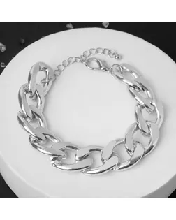 Браслет металл "Цепь" сити, цвет серебро, 18см арт. СМЛ-125057-2-СМЛ0005132057