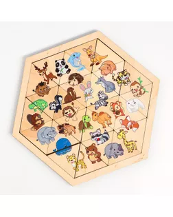 Пазл деревянный «Зверюшки» (Занимательные треугольники) арт. СМЛ-86871-1-СМЛ0005134160