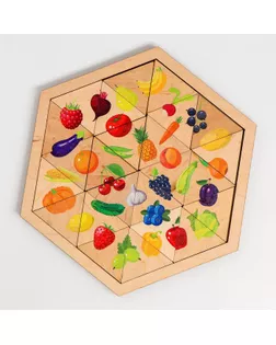 Пазл деревянный «Овощи, фрукты, ягоды» (Занимательные треугольники) арт. СМЛ-86873-1-СМЛ0005134162