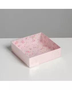 Коробка для макарун с подложками «Шебби», 12 х 12 х 3 см арт. СМЛ-101791-1-СМЛ0005139762
