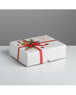 Упаковка для кондитерских изделий «Новогодний бант», 20 × 17 × 6 см арт. СМЛ-89383-1-СМЛ0005155353