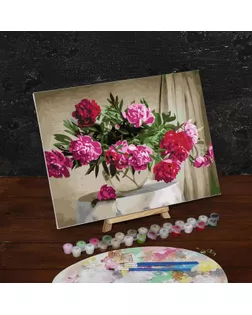 Картина по номерам на холсте с подрамником «Букет в стеклянной вазе», 40х30 см арт. СМЛ-207996-1-СМЛ0005177187