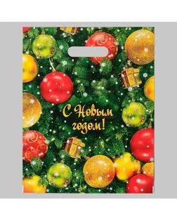 Пакет "Елка", полиэтиленовый с вырубной ручкой, 30х40 см, 35 мкм арт. СМЛ-89294-1-СМЛ0005193296