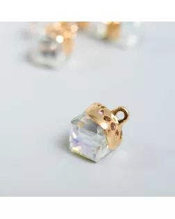 Декор для творчества стекло "Куб-кристалл" прозрачный голография набор 5 шт 0,8х0,8 см арт. СМЛ-131304-1-СМЛ0005194161