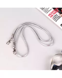Ручка-шнурок для сумки, с карабинами, 120 × 0,6 см, цвет чёрный 1шт арт. СМЛ-125078-2-СМЛ0005215321