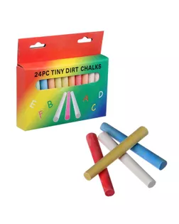 Мел школьный цветной набор 24 цвета круглый беспыльный в картонной коробке арт. СМЛ-122798-1-СМЛ0005220142