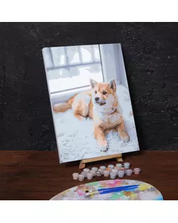 Картина по номерам на холсте с подрамником «Пёс на ковре», 40х30 см арт. СМЛ-208562-1-СМЛ0005222595