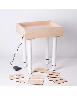 Стол для рисования песком с белой подстветкой 30*40 см + гребень и трафарет арт. СМЛ-41118-1-СМЛ0005251402