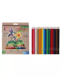 Купить Цветные карандаши 24 цвета ZOO, пластиковые, шестигранные арт. СМЛ-177995-1-СМЛ0005274930 оптом в Набережных Челнах