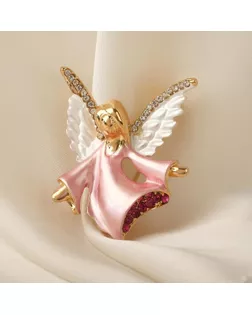 Брошь "Ангелок", цвет розовый в золоте арт. СМЛ-188000-1-СМЛ0005292664