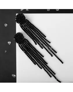 Клипсы "Диско" элегантность, цвет чёрный арт. СМЛ-148424-1-СМЛ0005293556