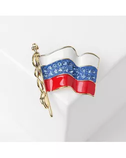 Брошь "Флаг" России, цветная в золоте арт. СМЛ-217458-1-СМЛ0005330675