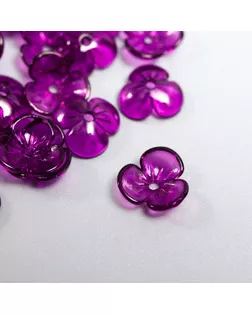 Декор для творчества пластик "Шляпка для бусин" набор 50 шт прозрачный фиолет 0,4х1х1 см арт. СМЛ-128735-1-СМЛ0005340812