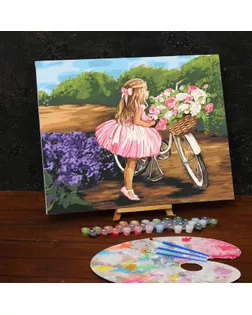 Картина по номерам на холсте с подрамником «Девочка с велосипедом» 40х50 см арт. СМЛ-208570-1-СМЛ0005351082