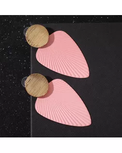 Серьги металл "Геометрия" линии, цвет розовый в золоте арт. СМЛ-141563-1-СМЛ0005352611