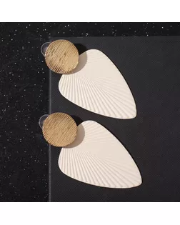 Серьги металл "Геометрия" линии, цвет белый в золоте арт. СМЛ-141564-1-СМЛ0005352612