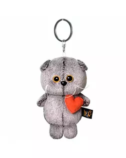 Мягкая игрушка-брелок "Кот Басик брелок с сердечком", 12 см АВВ-012 арт. СМЛ-94962-1-СМЛ0005361215