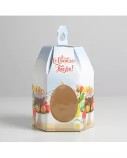 Коробка складная «Со Светлой Пасхой», 16,5 × 14,5 × 21 см 2678932 арт. СМЛ-135625-1-СМЛ0005372586