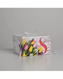 Коробка для капкейка «С 8 Марта», 23 × 16 × 10 см арт. СМЛ-133570-3-СМЛ0005375856