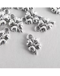 Декор для творчества металл "Четырёхлистник-цветочек" серебро 1,3х0,8 см арт. СМЛ-144732-1-СМЛ0005384611