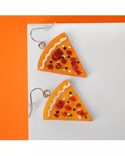 Серьги ассорти "Вкусности" пицца, цвет оранжево-красный арт. СМЛ-113012-1-СМЛ0005393236