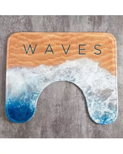 Коврик для ванной Этель "Waves", 50х40 см, велюр арт. СМЛ-140845-1-СМЛ0005399402