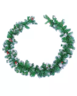 Хвойная гирлянда "Иней с шишками и ягодами" d-23 см, 200 веток арт. СМЛ-66118-1-СМЛ0000540658