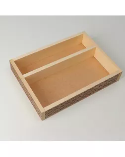 Кашпо деревянное, 25.5×20×5 см "Узоры", 2 отдела, гравировка арт. СМЛ-131390-1-СМЛ0005420825