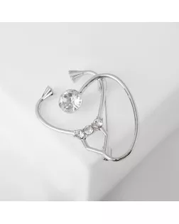 Брошь "Стетоскоп" крупный, цвет белый в серебре арт. СМЛ-185681-2-СМЛ0005464488