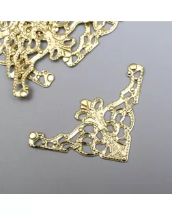 Декор металлический "Узорный уголок" набор 6 шт золото 3,5х3,5 см арт. СМЛ-145651-1-СМЛ0005465313