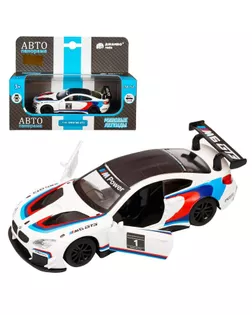 Машина металлическая BMW M6, 1:43, инерция, открываются двери, цвет белый арт. СМЛ-128067-1-СМЛ0005488669