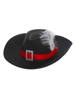 Шляпа мушкетера с пером черная арт. СМЛ-151444-1-СМЛ0005494215