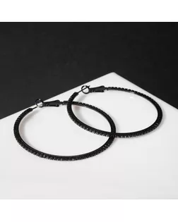 Серьги-кольца "Классика"новая d= 5 см, цвет чёрный арт. СМЛ-166665-1-СМЛ0005600277